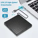 External CD DVD Drive for Laptop, 5-in-1 USB 3.0 Type-C CD DVD ROM +/-RW Burner Writer Reader, iFanze Slim Portable Optical Disk Drive CD DVD Player for Mac Book Linux OS Windows