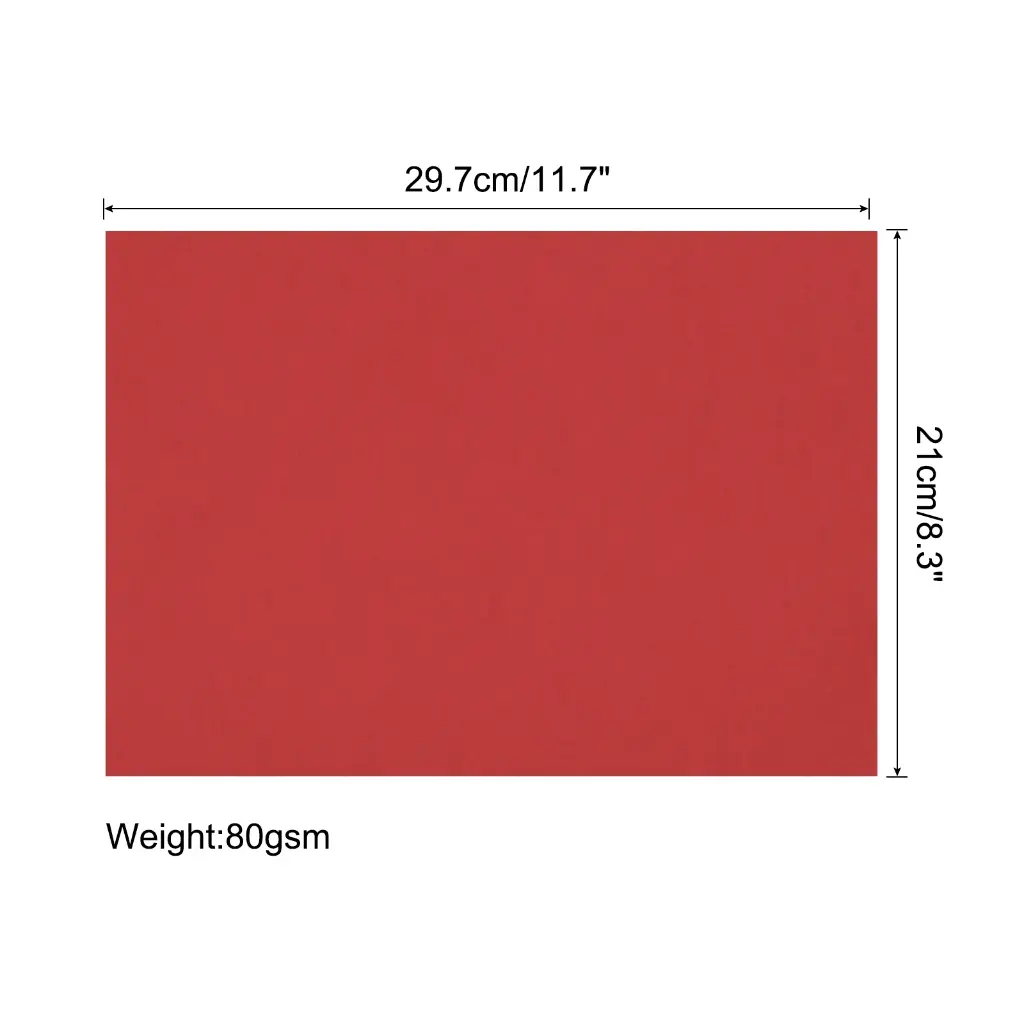 125 Sheets A4 Colored Print Copy Paper 8.5" x 11" Origami Paper Printer Paper 80gsm for Printing, Red