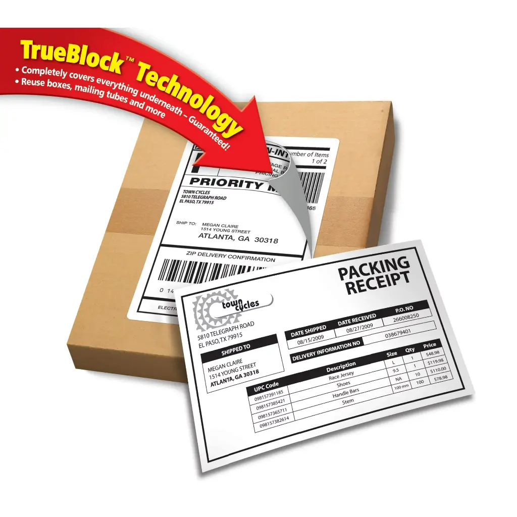 Avery Shipping Labels, 5.5 x 8.5, White, TrueBlock, Inkjet, 20 Labels (18126) 0.399 lb