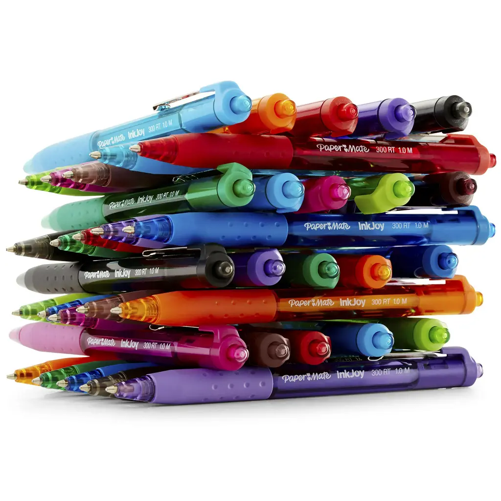 Paper Mate InkJoy Retractable Ballpoint Pen, 1.0 mm, Assorted Colors, 8 Count