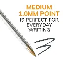 BIC Cristal Xtra Smooth Ballpoint Stick Pens, 1.0 mm, Black Ink, Pack of 10