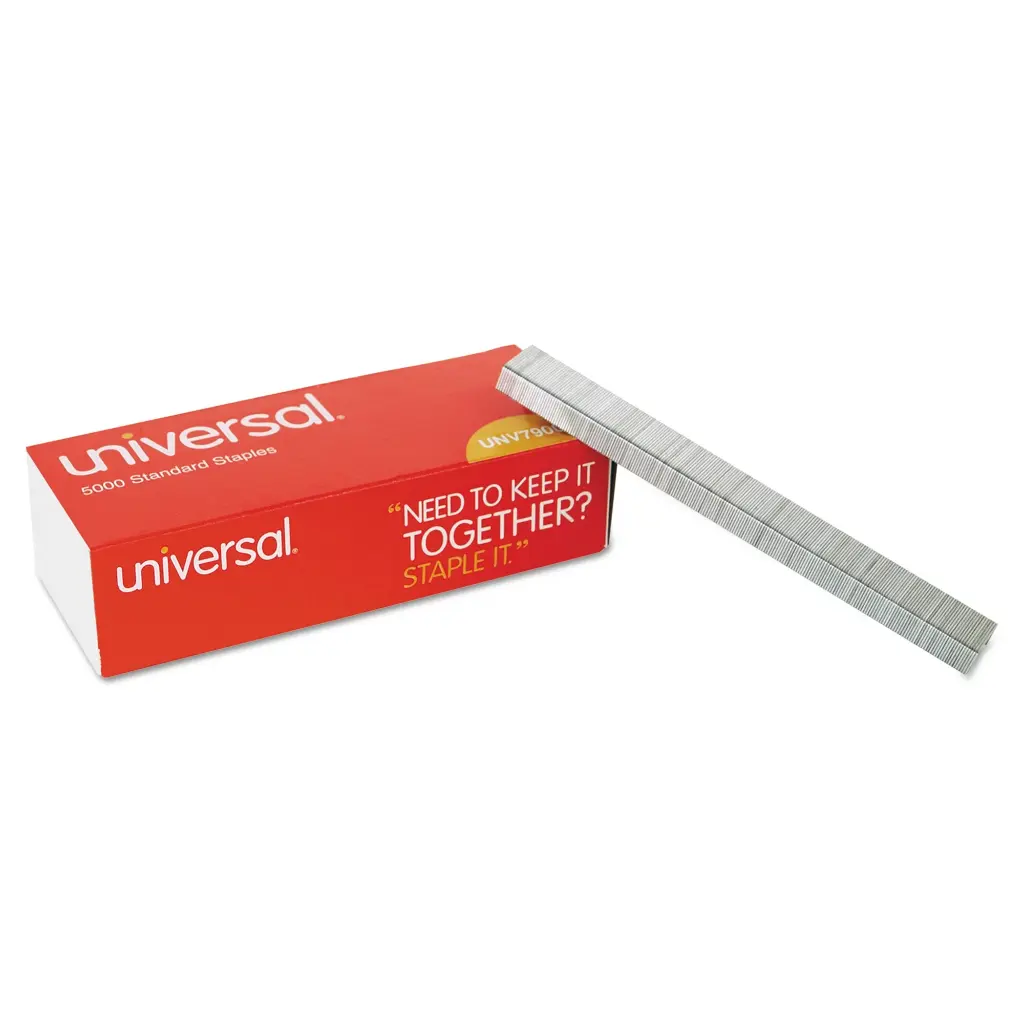 Universal Standard Chisel Point 210 Strip Count Staples, 5,000/Box