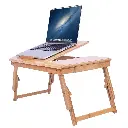 Zimtown Lap Desk 21" x 13", Nature Bamboo Folding Laptop Desk, Bed Tray Table for Computer, Adjustable Computer Notebook Desk Laptop Stand, Natural