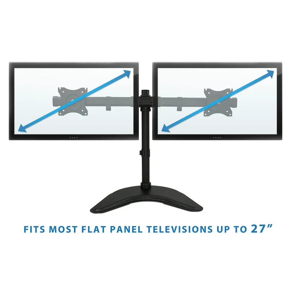 Mount-It! Dual Monitor Desk Stand, Fits Two 13-27 Inch Computer Screens