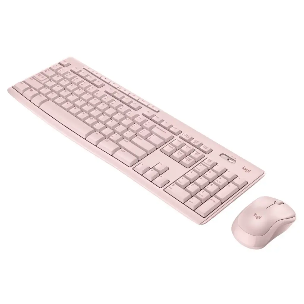 Logitech Wireless Keyboard and Mouse Combo for Windows, 2.4 GHz Wireless, Compact Mouse, Rose