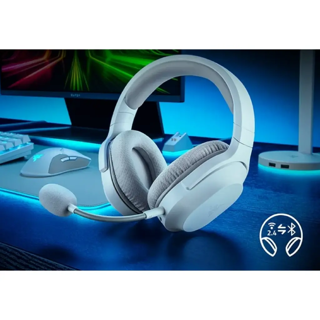 Razer Barracuda X Wireless Gaming Headset for PC, PS5, PS4, NS, Mobile, 2.4GHz, Bluetooth, 250g, White