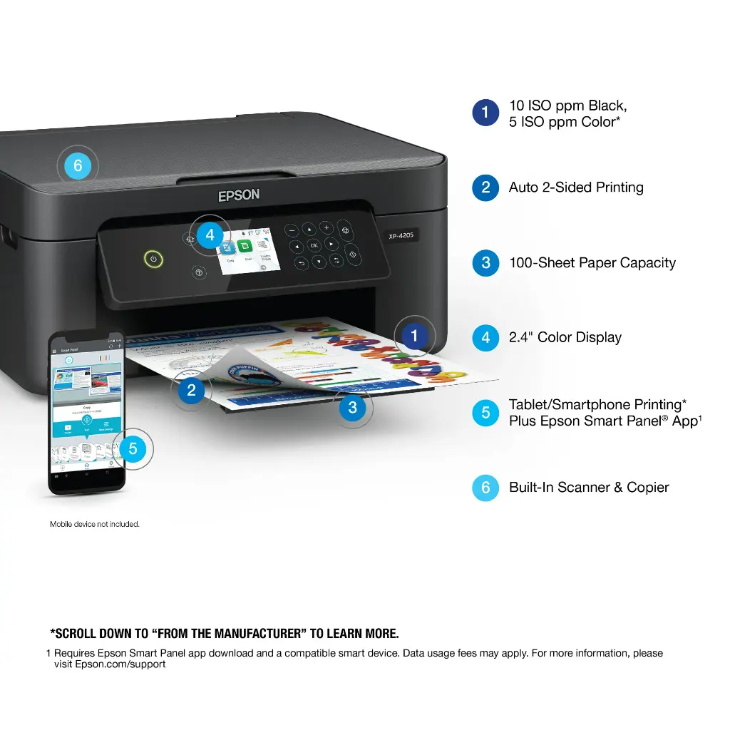 Epson Expression Home XP-4205 Wireless Color Printer with Scanner and Copier