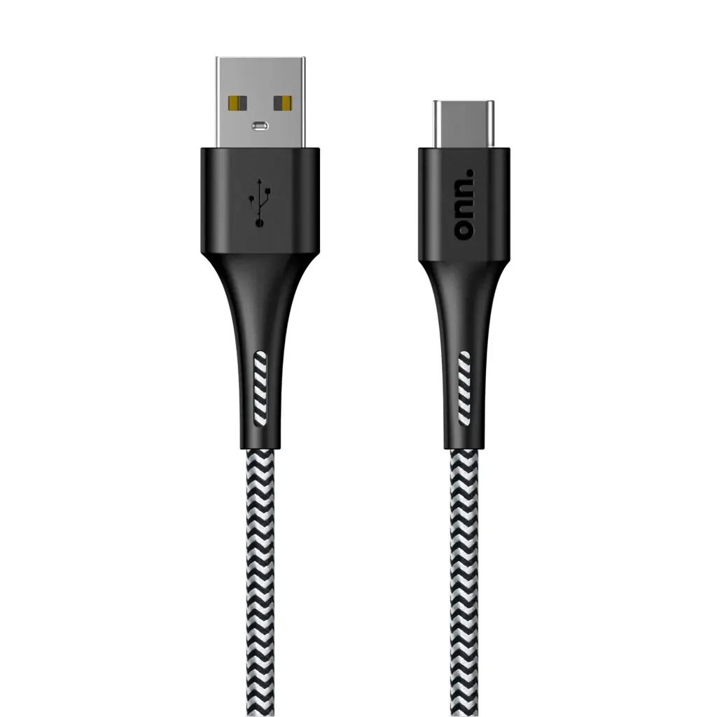 onn. 6 ft USB Type C Charging and Data Cable, Compatible with iPhone15, Samsung, Single Pack, Black