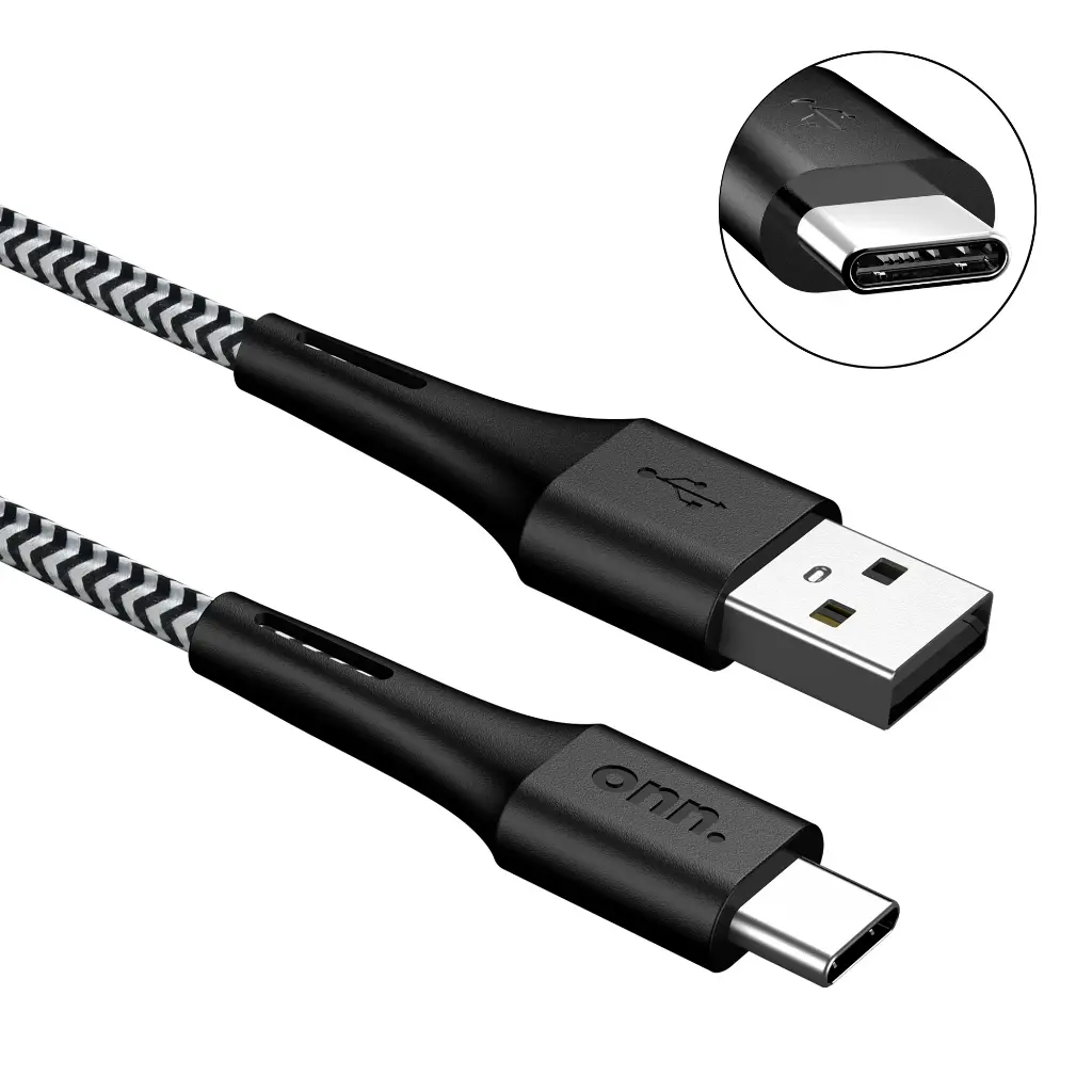 onn. 6 ft USB Type C Charging and Data Cable, Compatible with iPhone15, Samsung, Single Pack, Black
