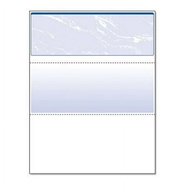 Security Business Checks, 11 Features, 8.5 x 11, Blue Marble Top, 500/Ream