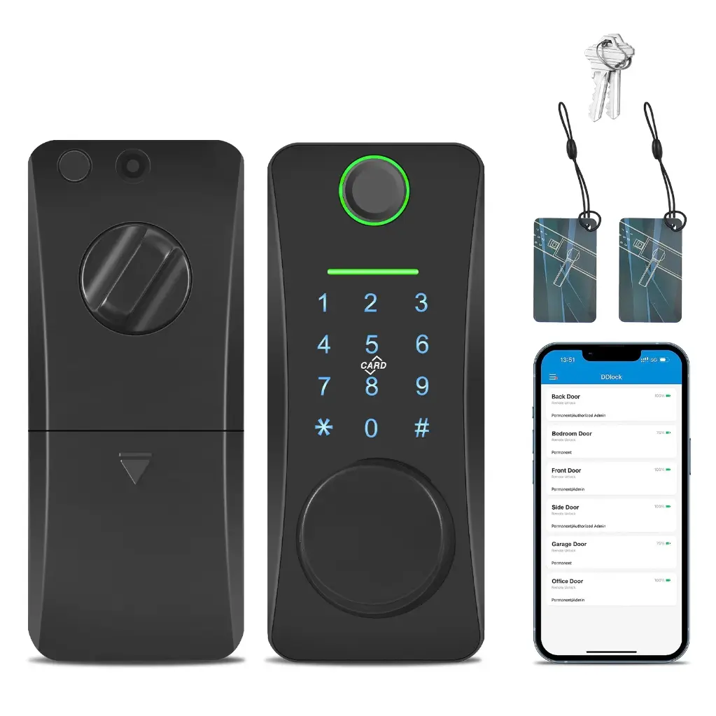 Aoresac 5in1 Smart Lock, Bluetooth Keyless Entry Door Lock with Touchscreen Keypad, TUYA APP Remote Control Smart Deadbolt Lock, 28.22oz for Home, Office