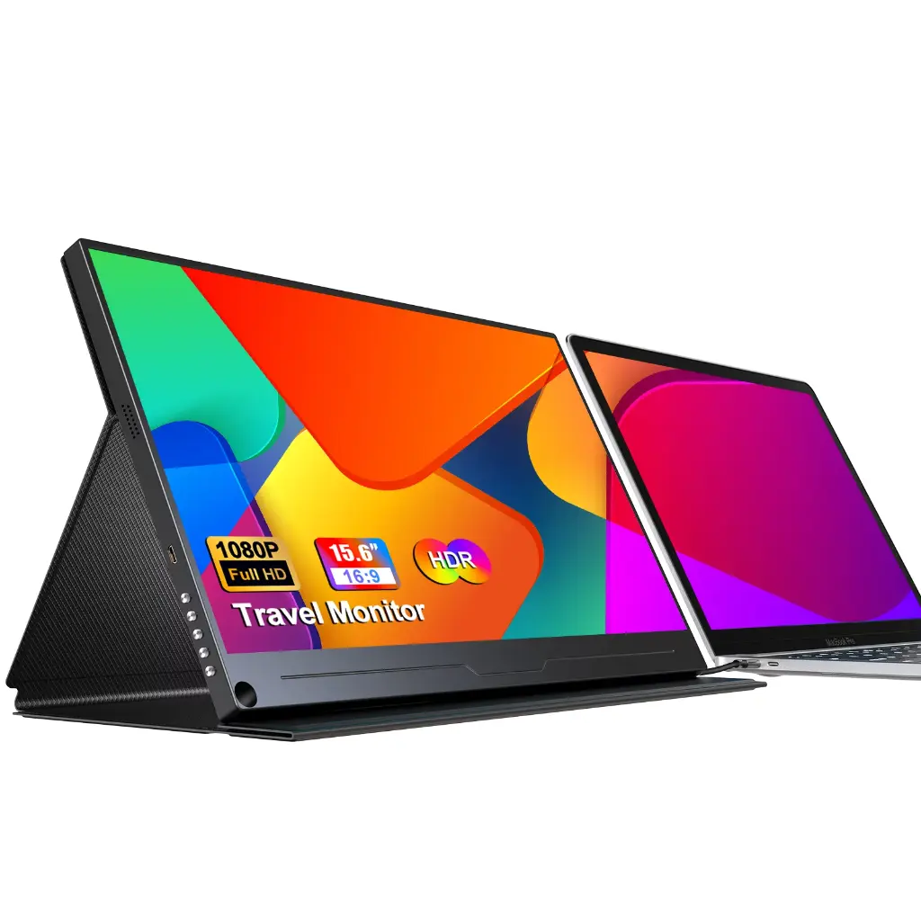 Portable Monitor Zero Frame, 15.6" Ultra Slim 1080P FHD 100% sRGB Display IPS Monitor