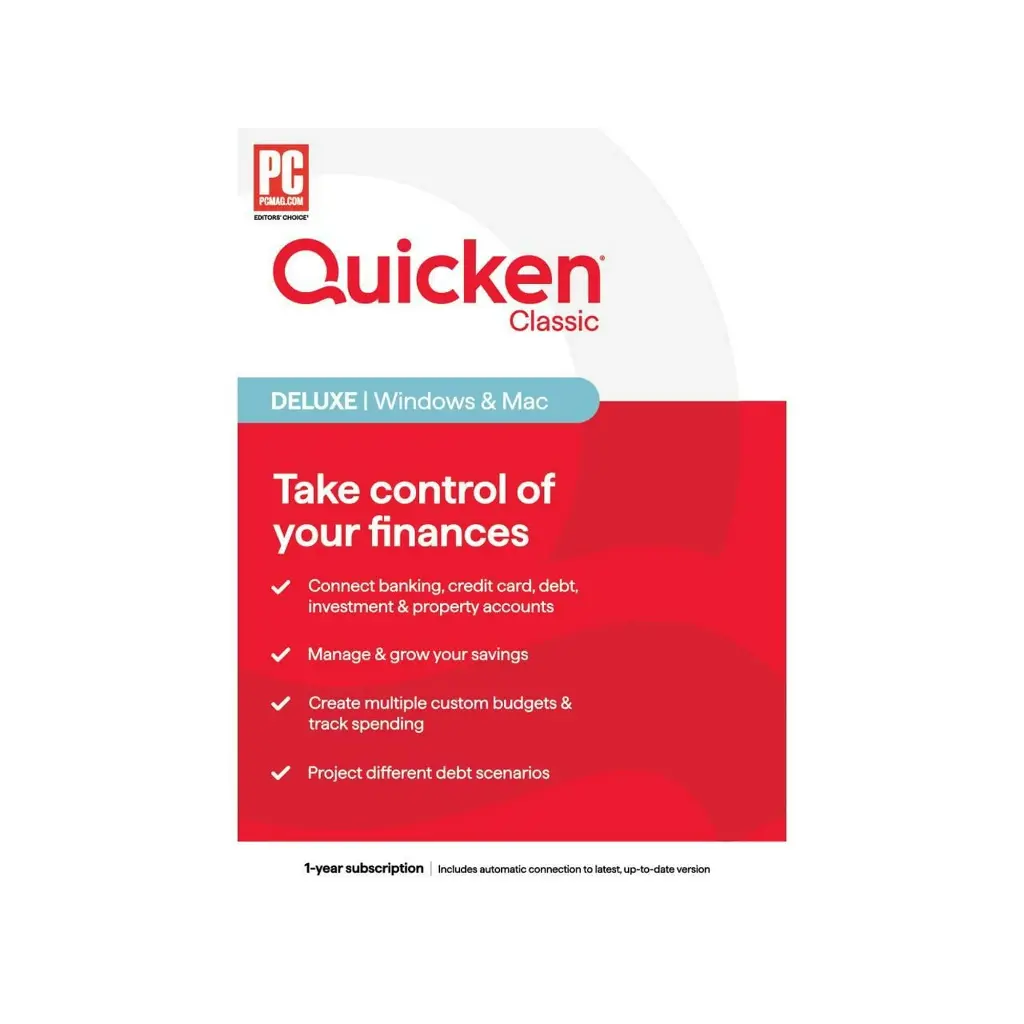 Quicken Classic Deluxe - 1 Year Subscription (Windows/Mac) [Key Card]