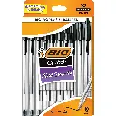 BIC Cristal Xtra Smooth Ballpoint Stick Pens, 1.0 mm, Black Ink, Pack of 10