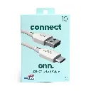 onn. USB to USB-C Cable, White, 10'