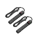 DEWENWILS 2-Pack 6-Outlet Power Strip Surge Protector, 6Ft Long Extension Cord, 500 J, Black, UL Listed
